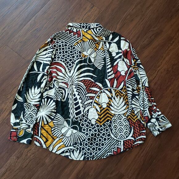 NWT Farm Rio Tropical Edgy Feminine Casual Trendy Whimsical Hawaiian Blouse XL - Picture 5 of 5